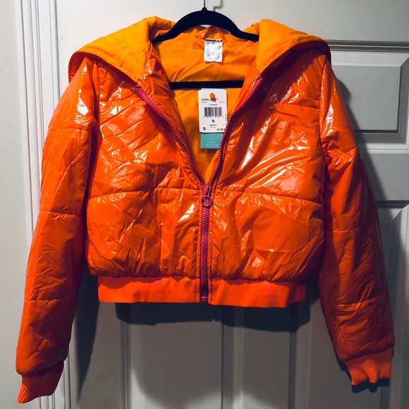 Adidas Stella Sport Puffer Jacket Orange NWT - Picture 4 of 8